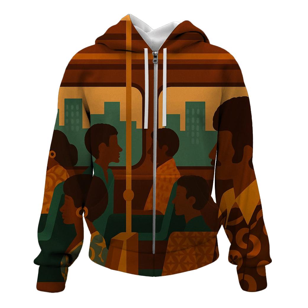 Funky City Bus Ride designer hoodies