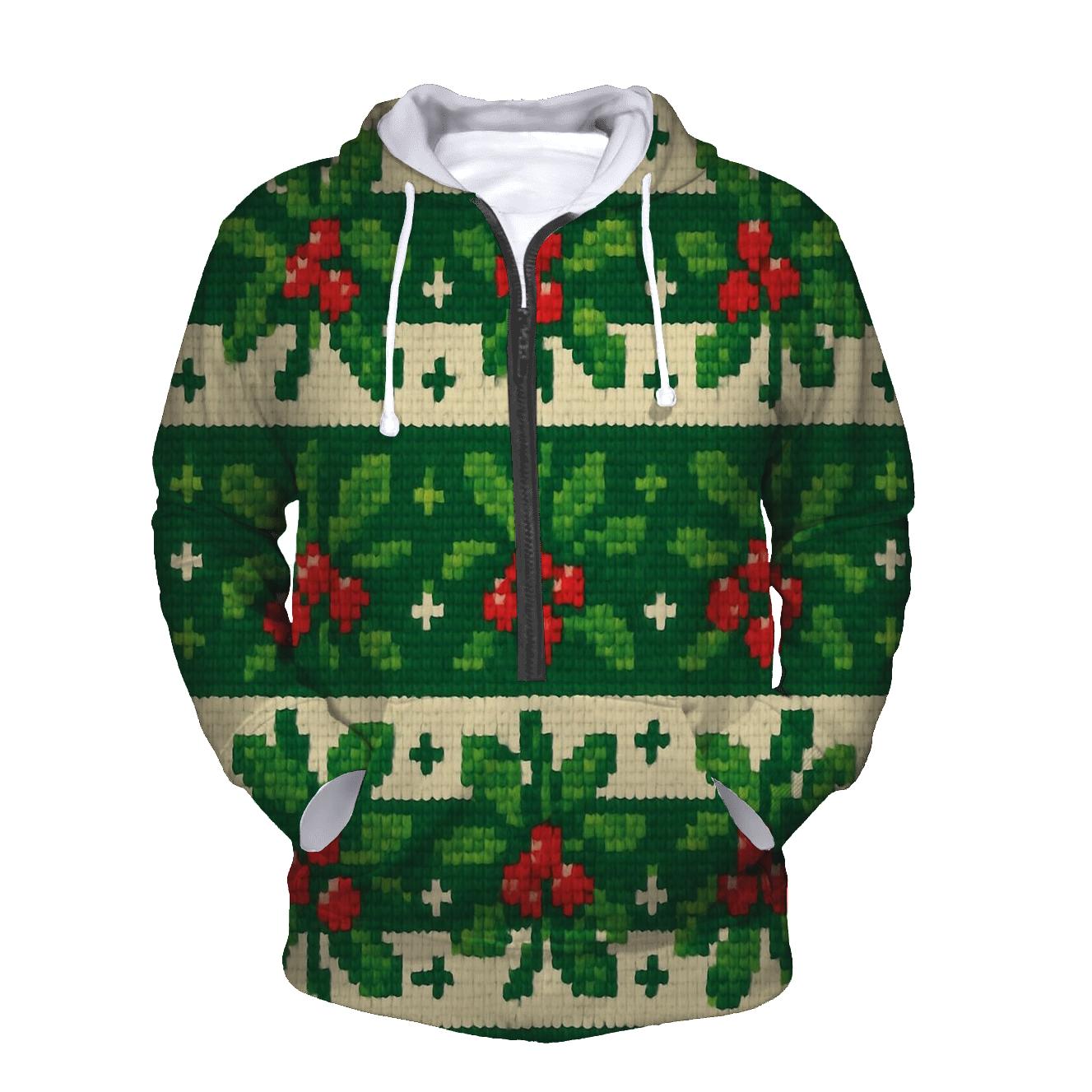 Mistletoe Confetti Stripe Design heavyweight hoodies