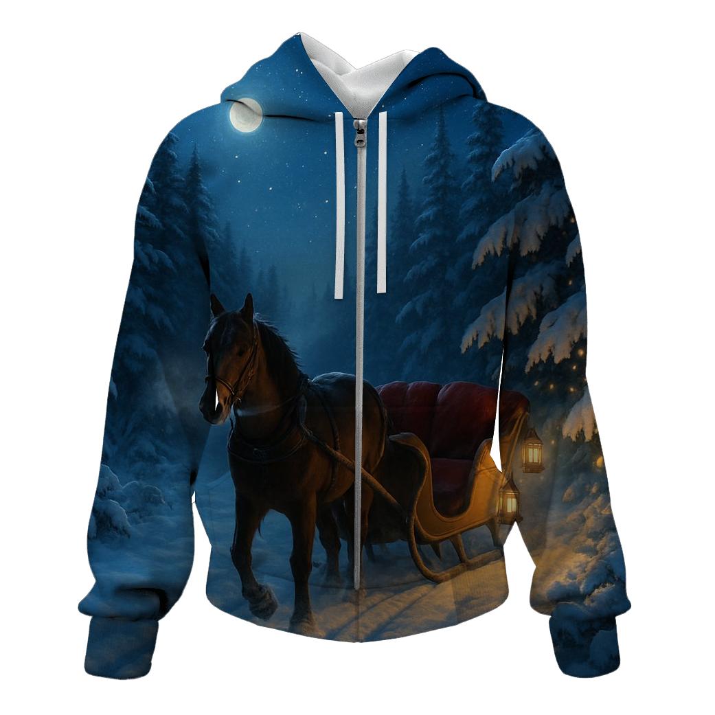 Starlit Sleigh Ride Through The Pines pullover hoodies