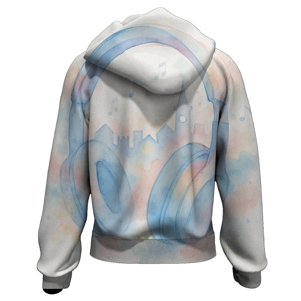 Watercolor Headphone Daydream embroidered hoodies