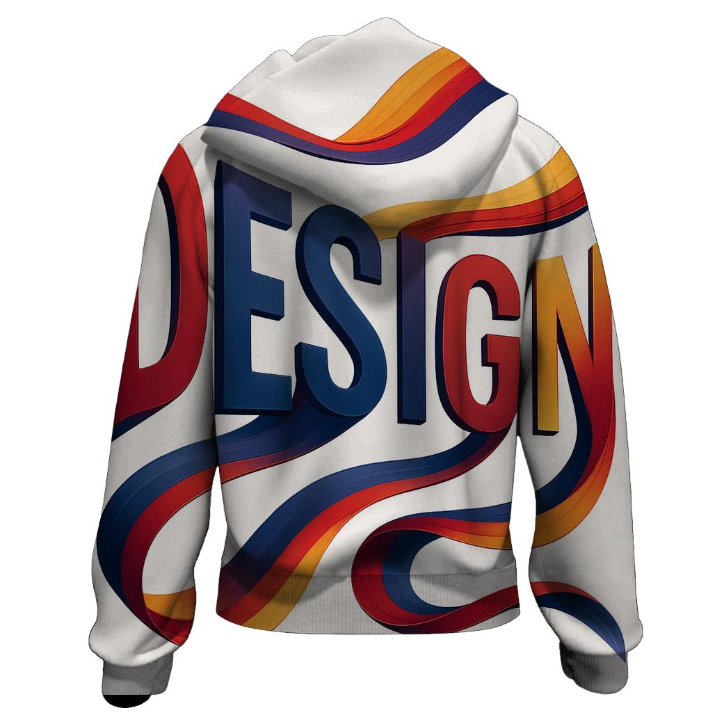 Kinetic Ribbon Typography lightweight hoodies