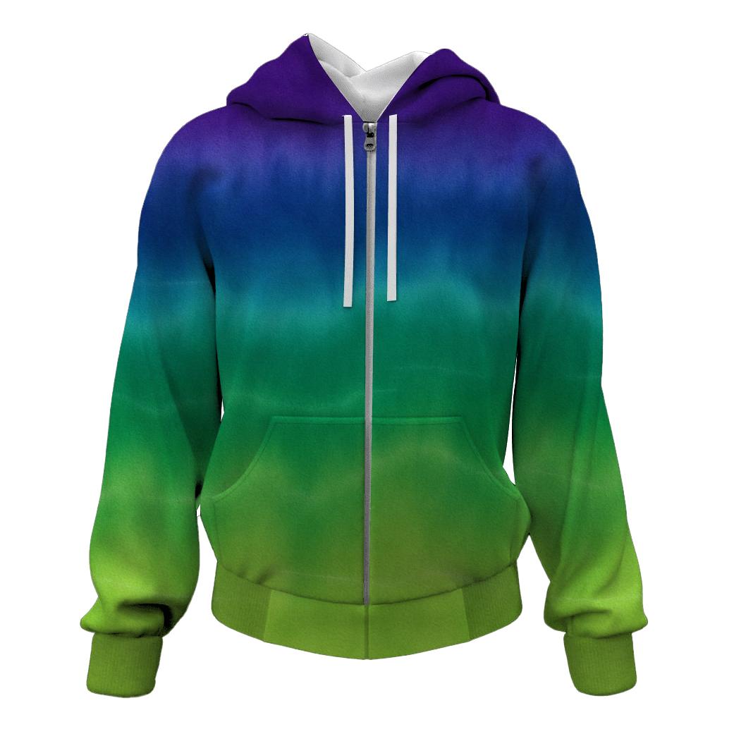 Aurora Horizon Stripe Fade zip-up hoodies