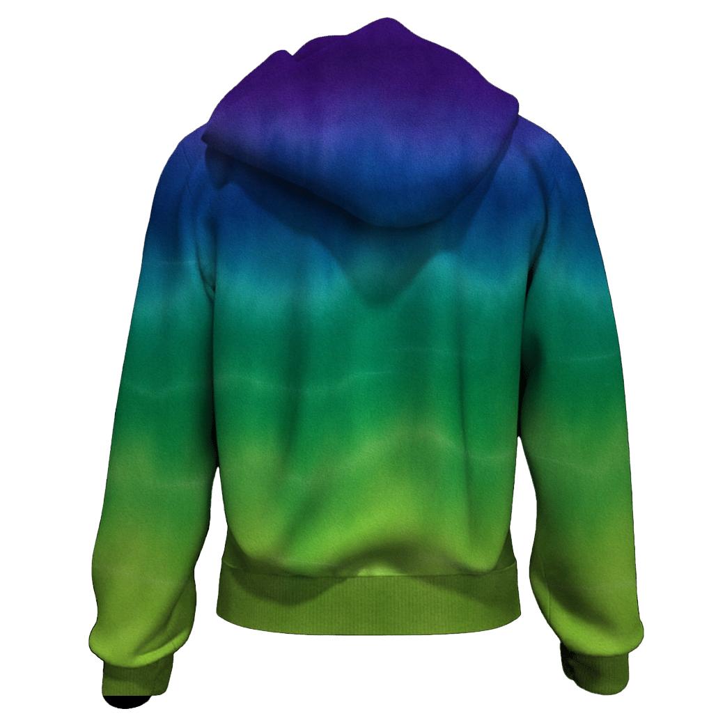 Aurora Horizon Stripe Fade zip-up hoodies