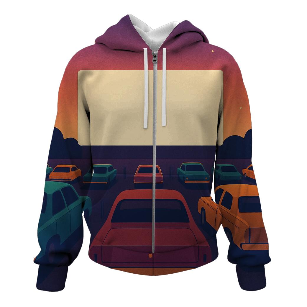 Sunset Drive In Night graphic hoodies