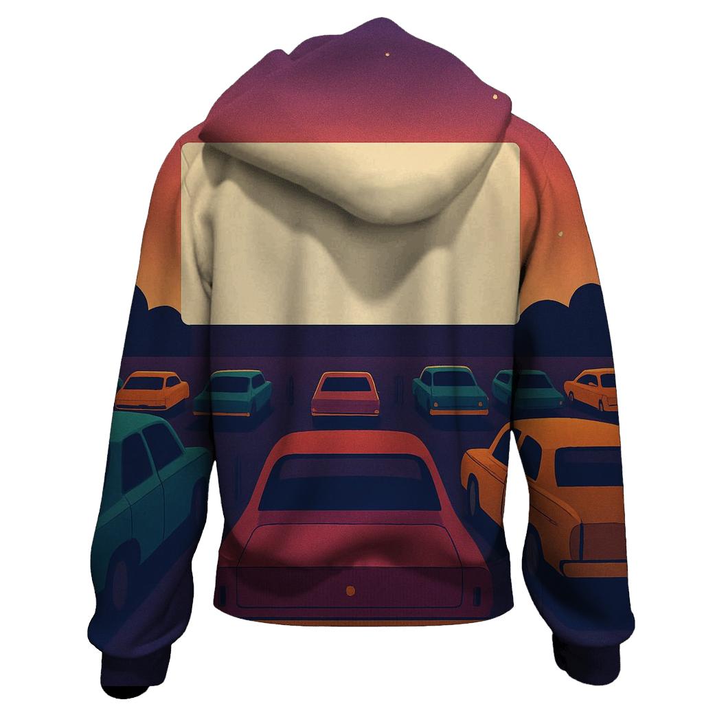 Sunset Drive In Night graphic hoodies