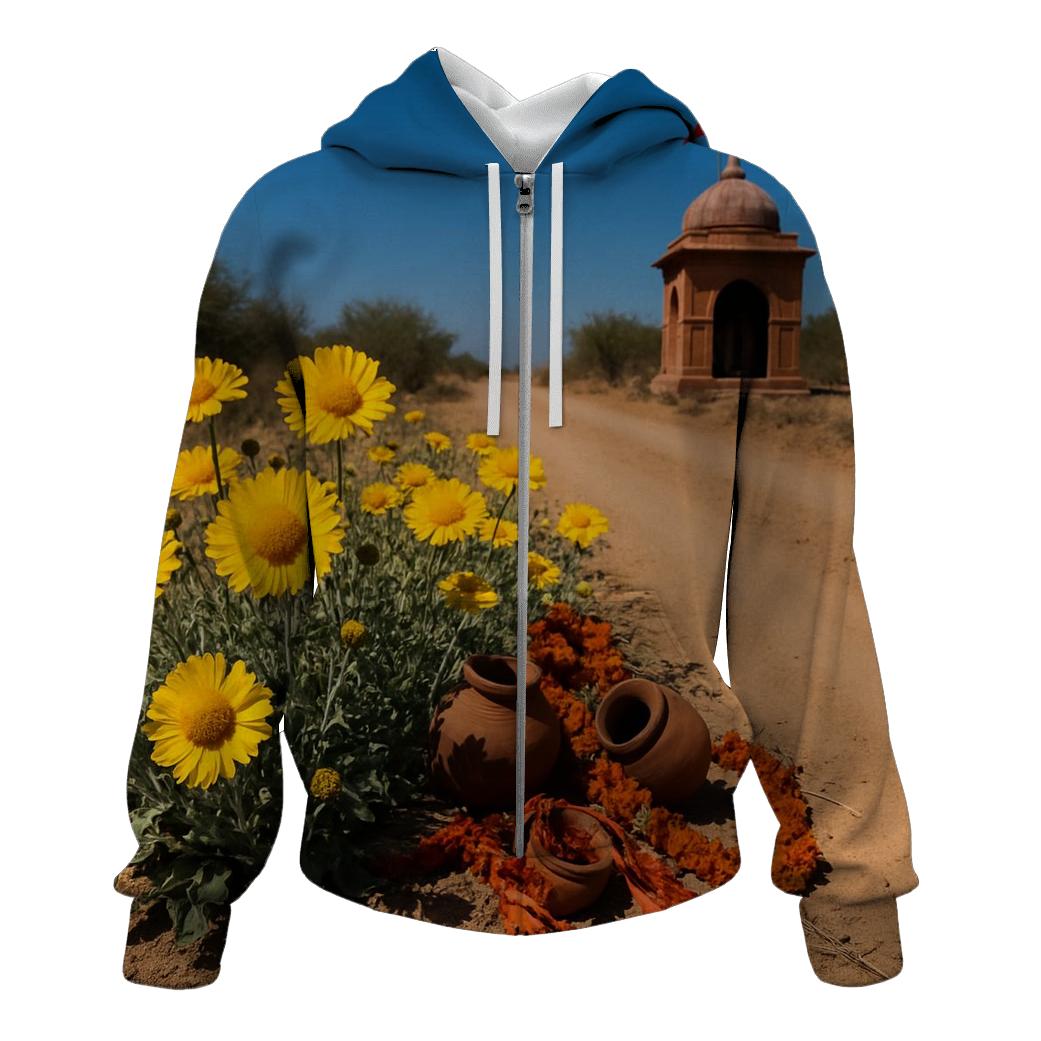 Desert Marigolds Along A Dusty Shrine Road hoodie designs