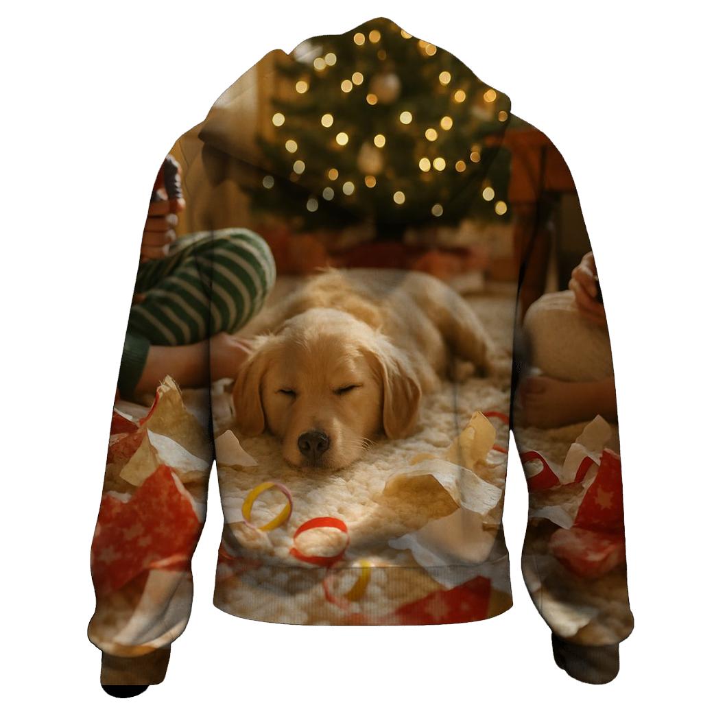 Christmas Morning Paper And Ribbons embroidered hoodies