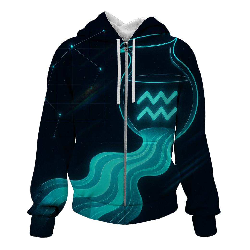 Aquarius Holographic Water Waves custom hoodies