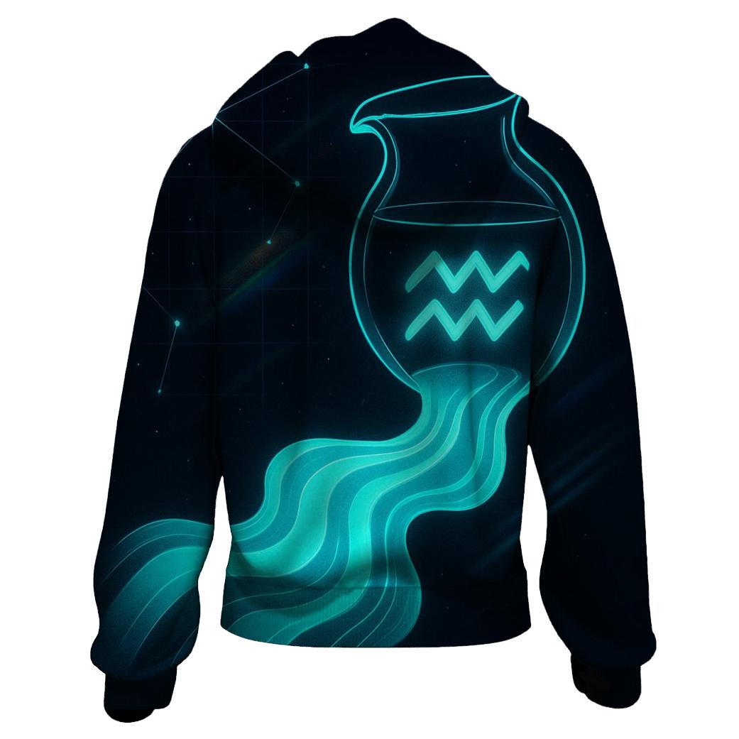 Aquarius Holographic Water Waves custom hoodies