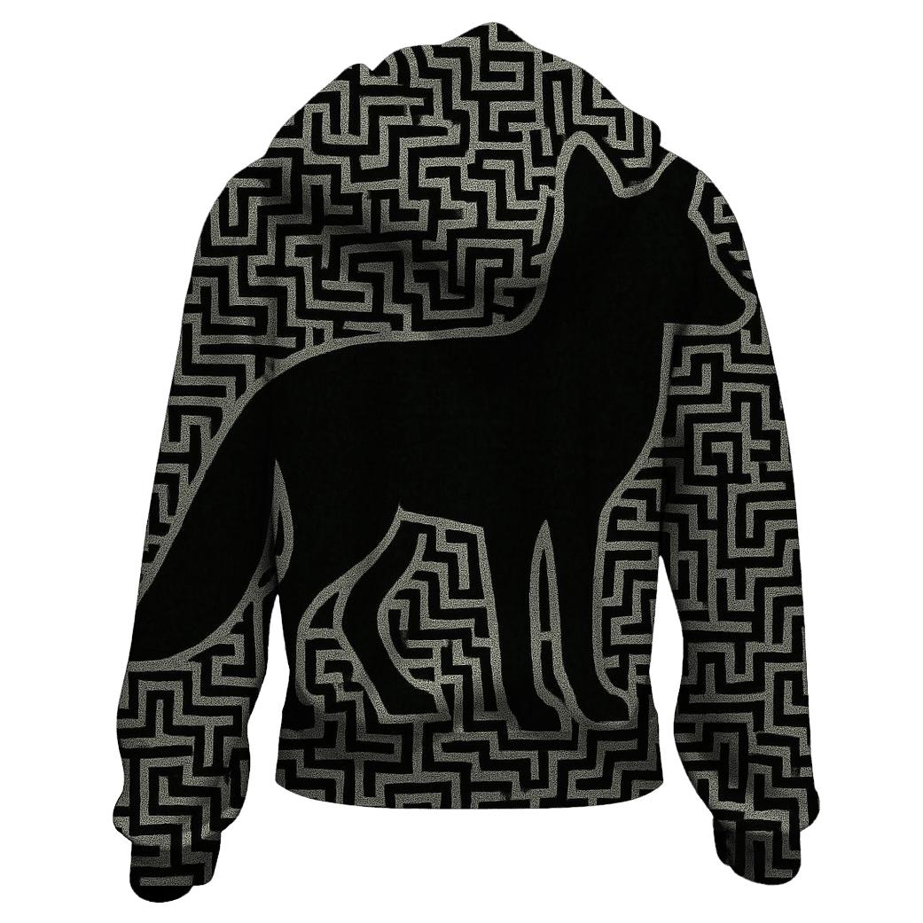 Monochrome Maze Fauna premium hoodies