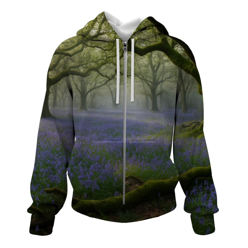 Bluebells Beneath Ancient Oak Canopy hoodie styles