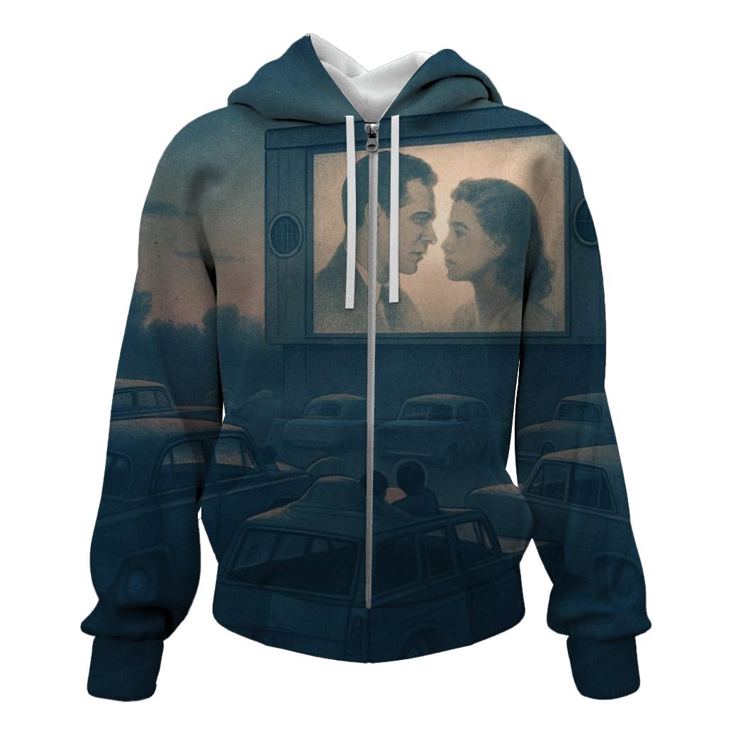 Classic Drive In Movie Night Scene hoodie designs