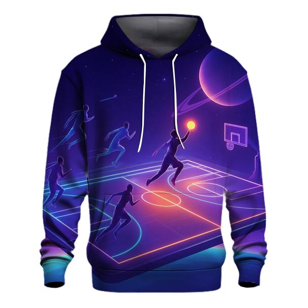 Galactic Basketball Court Horizon graphic hoodies