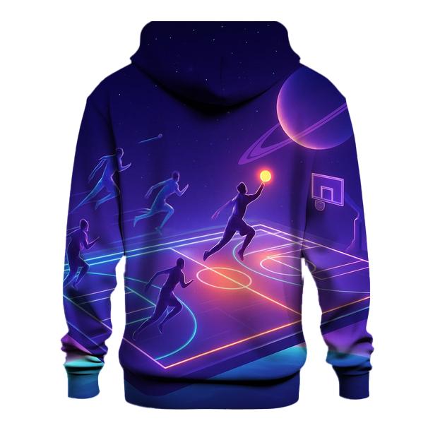 Galactic Basketball Court Horizon graphic hoodies