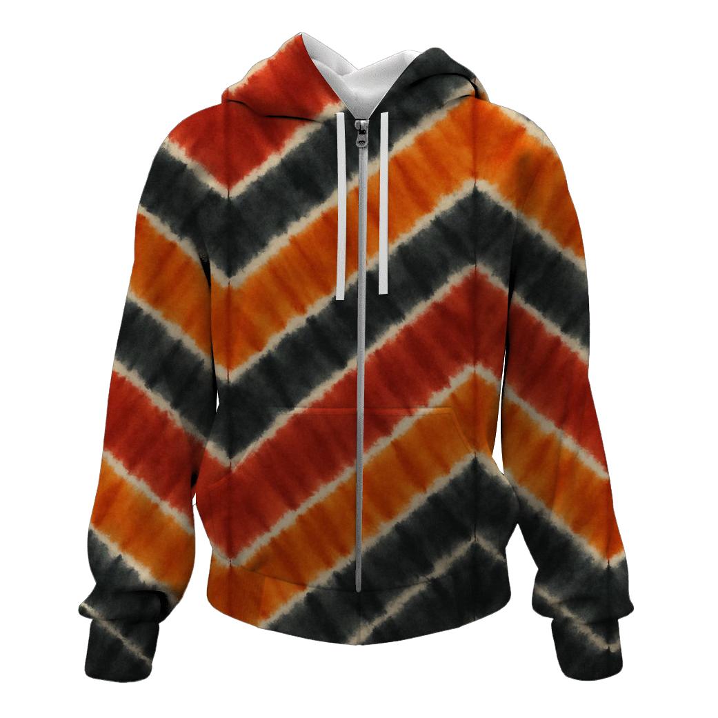 Volcanic Chevron Accordion Bands embroidered hoodies