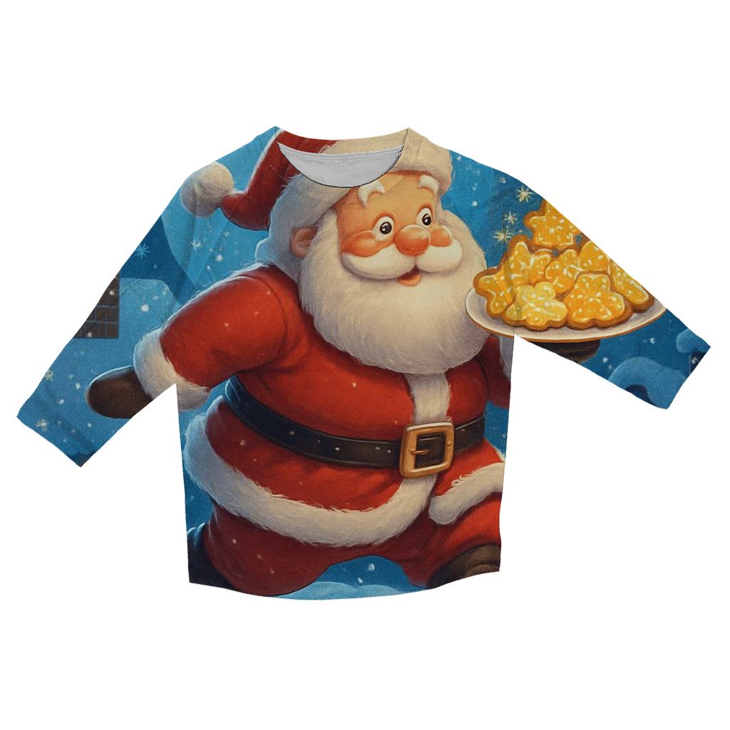 Santa Moonlight Cookie Patrol stylish quarter sleeve tops