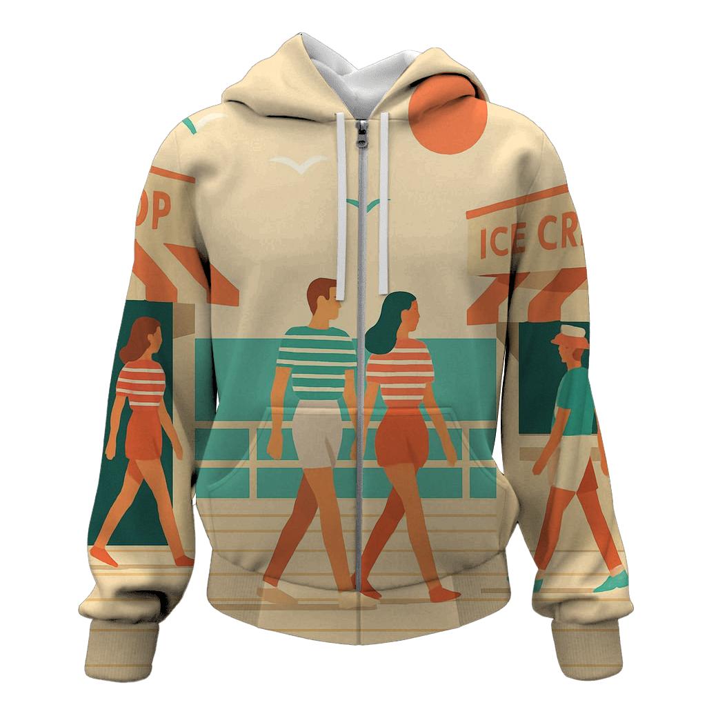 Seaside Boardwalk Stroll heavyweight hoodies