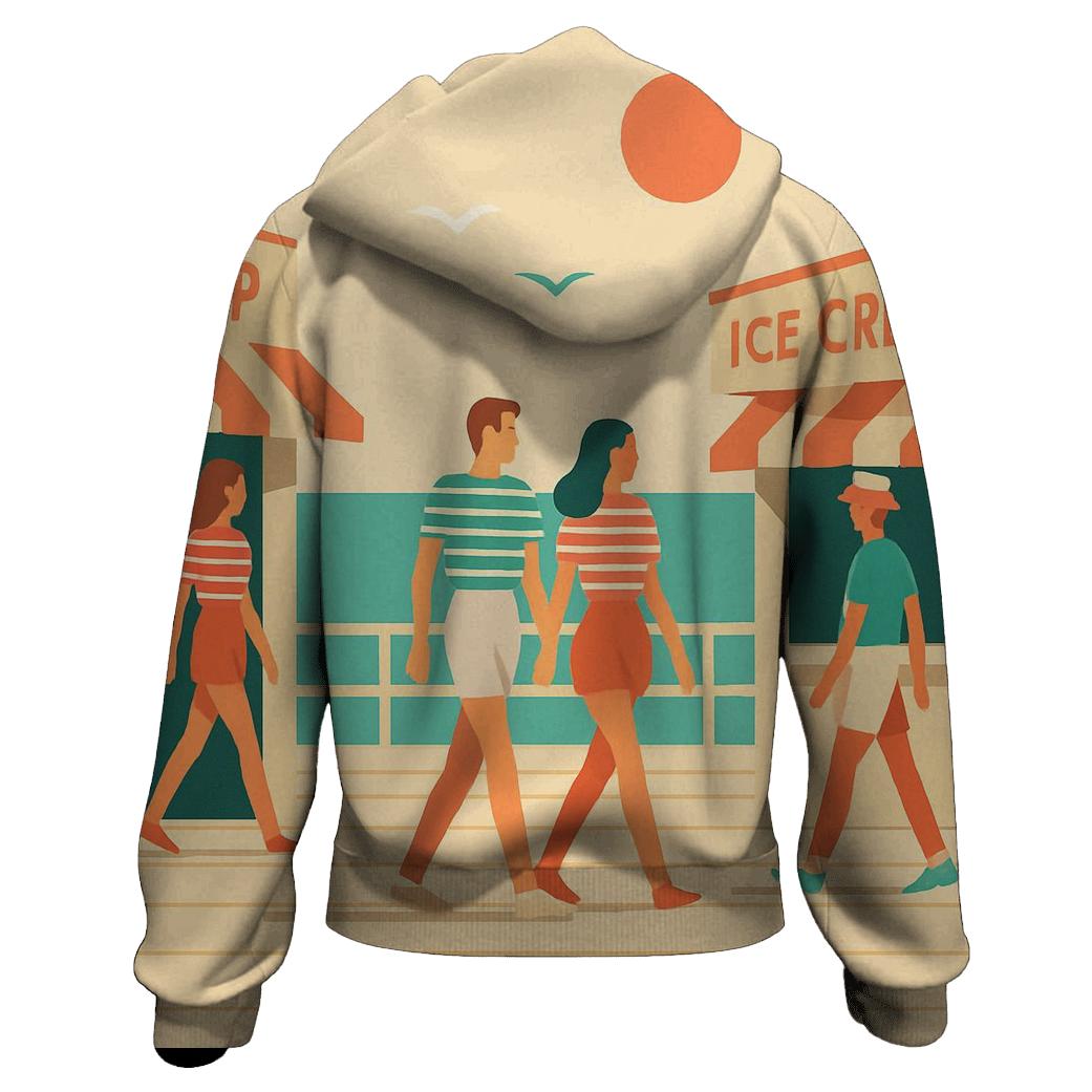 Seaside Boardwalk Stroll heavyweight hoodies