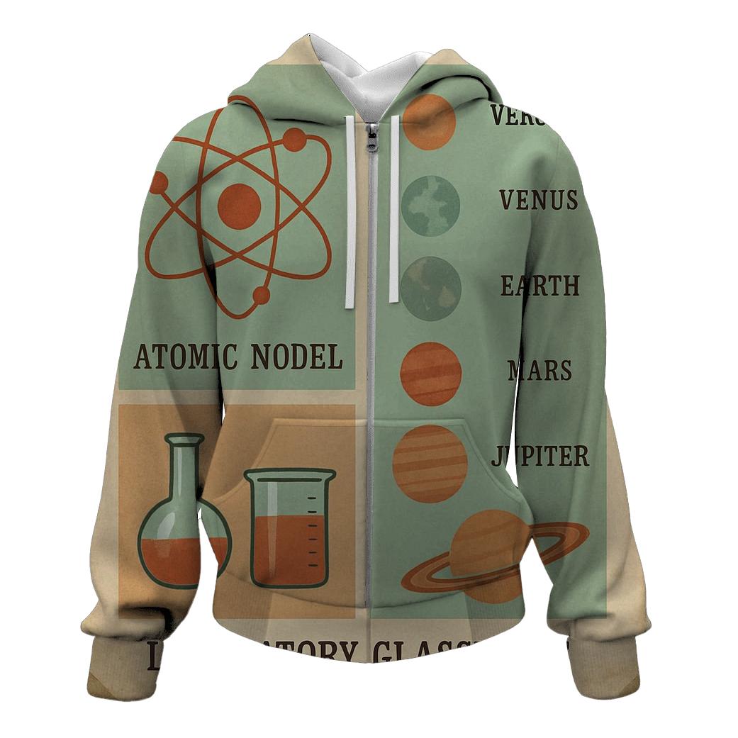 Retro Science Classroom Diagram Poster hoodie designs