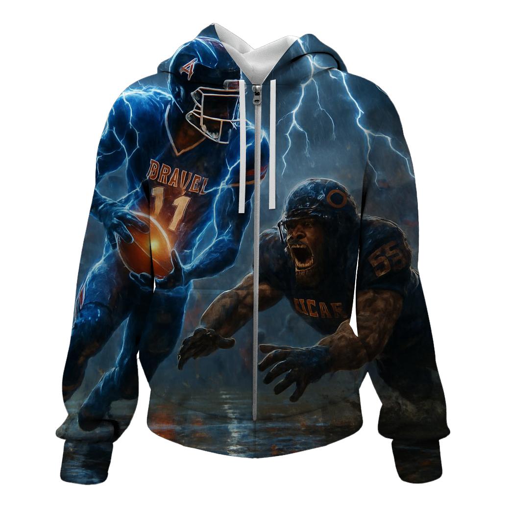 Thunderstorm Over The Rivalry Field designer hoodies