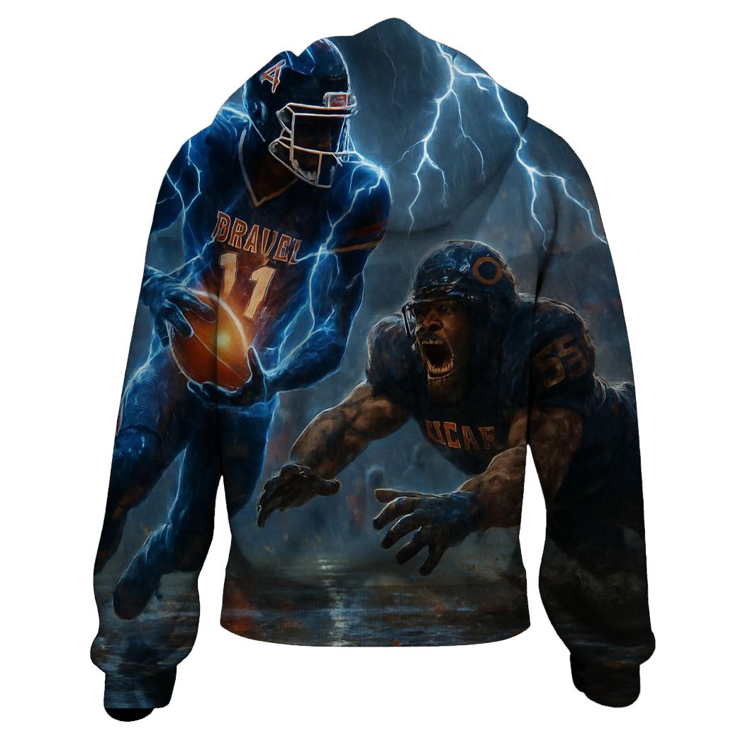 Thunderstorm Over The Rivalry Field designer hoodies