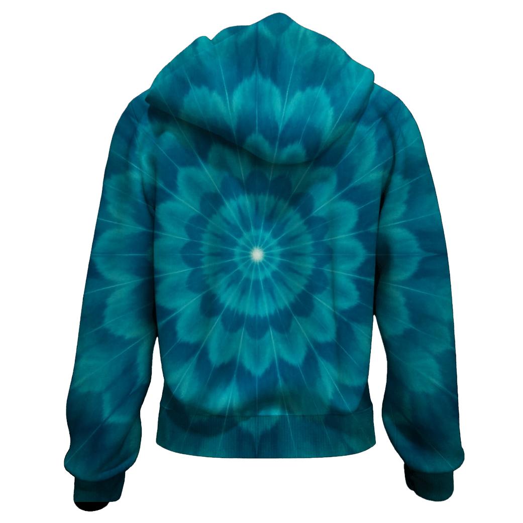 Ocean Ring Overdye Mandala zip-up hoodies