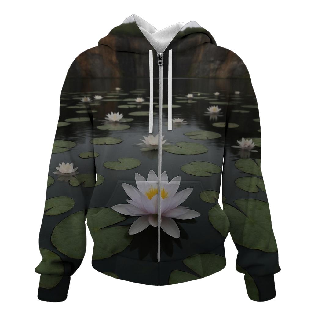 Water Lilies In An Abandoned Quarry Pool hoodie designs