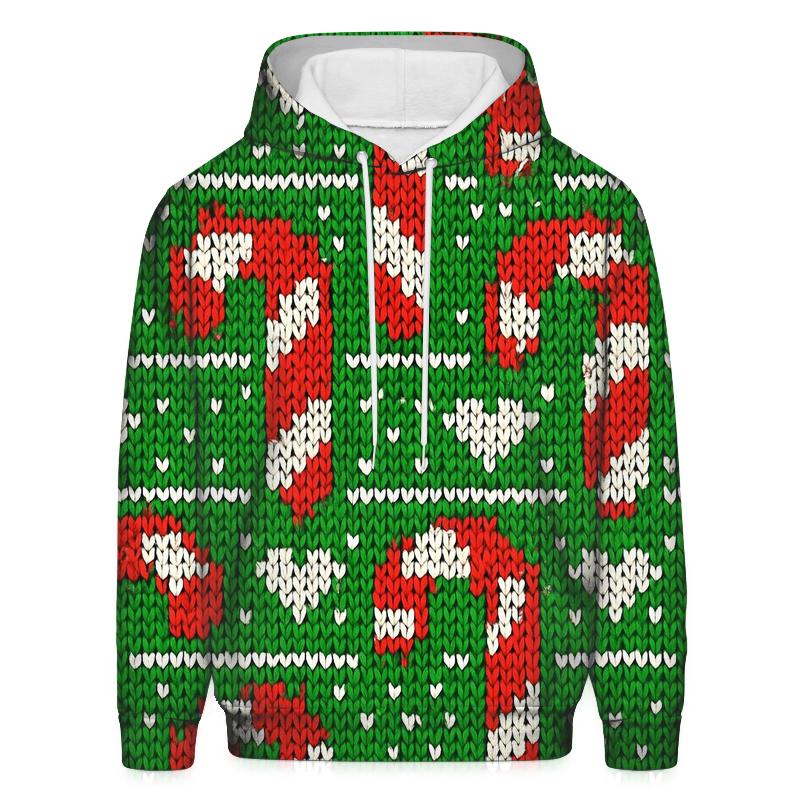 Candy Cane Pixel Parade Design zip-up hoodies