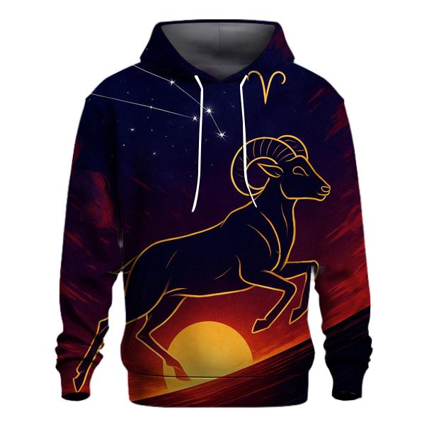 Aries Solar Ram Ascension embroidered hoodies