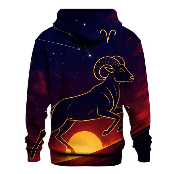 Aries Solar Ram Ascension embroidered hoodies