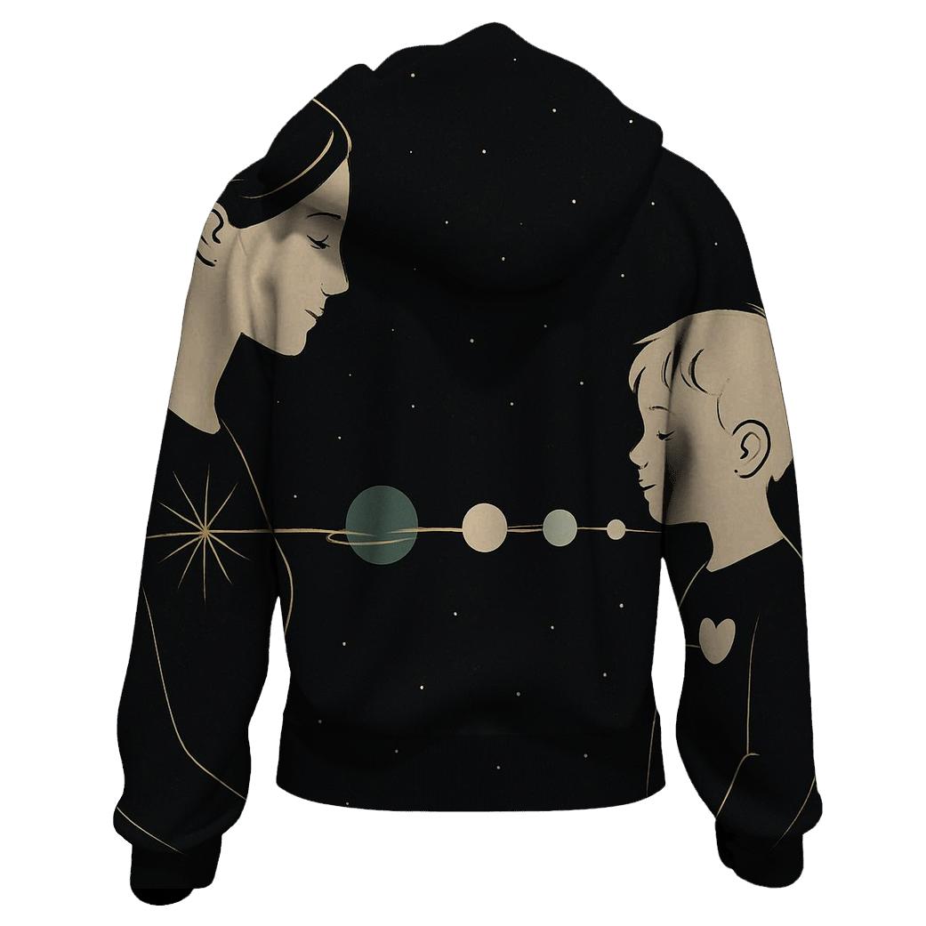 Celestial Thread Between Two Hearts zip-up hoodies