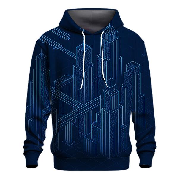 Celestial Blueprint City embroidered hoodies