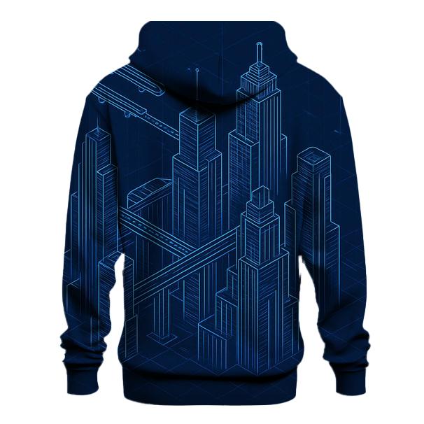 Celestial Blueprint City embroidered hoodies
