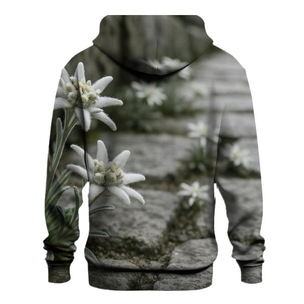 Alpine Edelweiss On Ancient Stone Path graphic hoodies