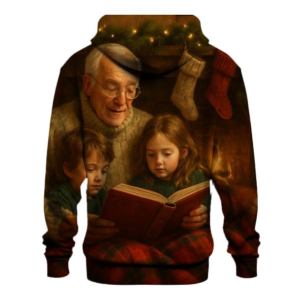 Candlelit Christmas Eve Storytime printed hoodies