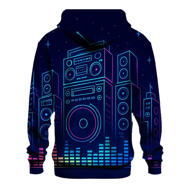 Neon Boombox Skyline custom hoodies