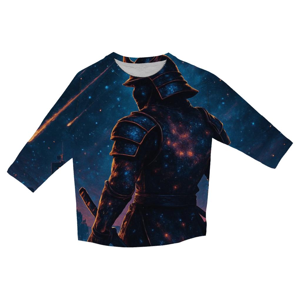 Meteoric Samurai Skyline printed three quarter sleeve shirts