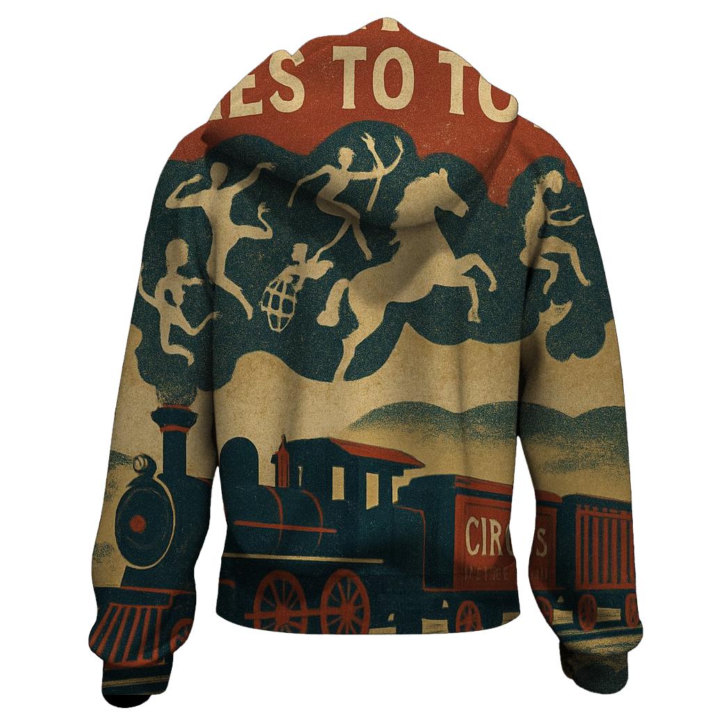 Vintage Circus Train Travel Poster hoodies fashion