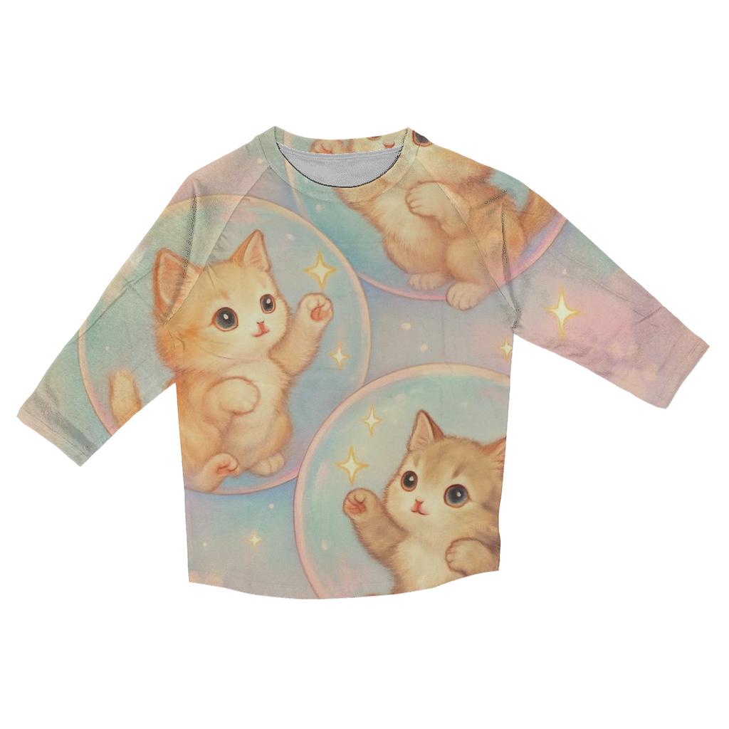 Pastel Dream Bubble Kittens trendy 3/4 sleeve tops