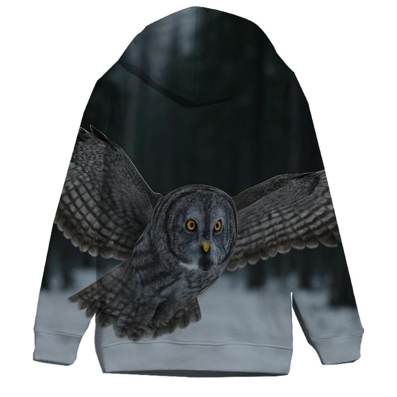 Great Gray Owl Silent Glide premium hoodies