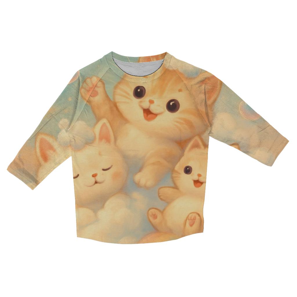 Bubble Bath Dream Kittens cotton quarter sleeve shirts
