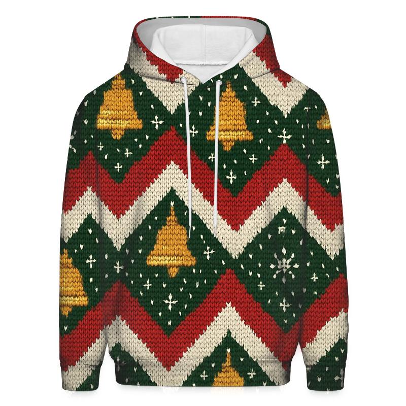 Jingle Bell Zigzag Ribbon Design zip-up hoodies