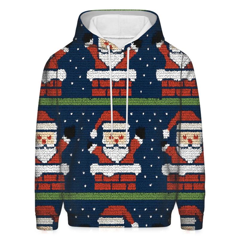 Santa Chimney Stripe Design zip-up hoodies