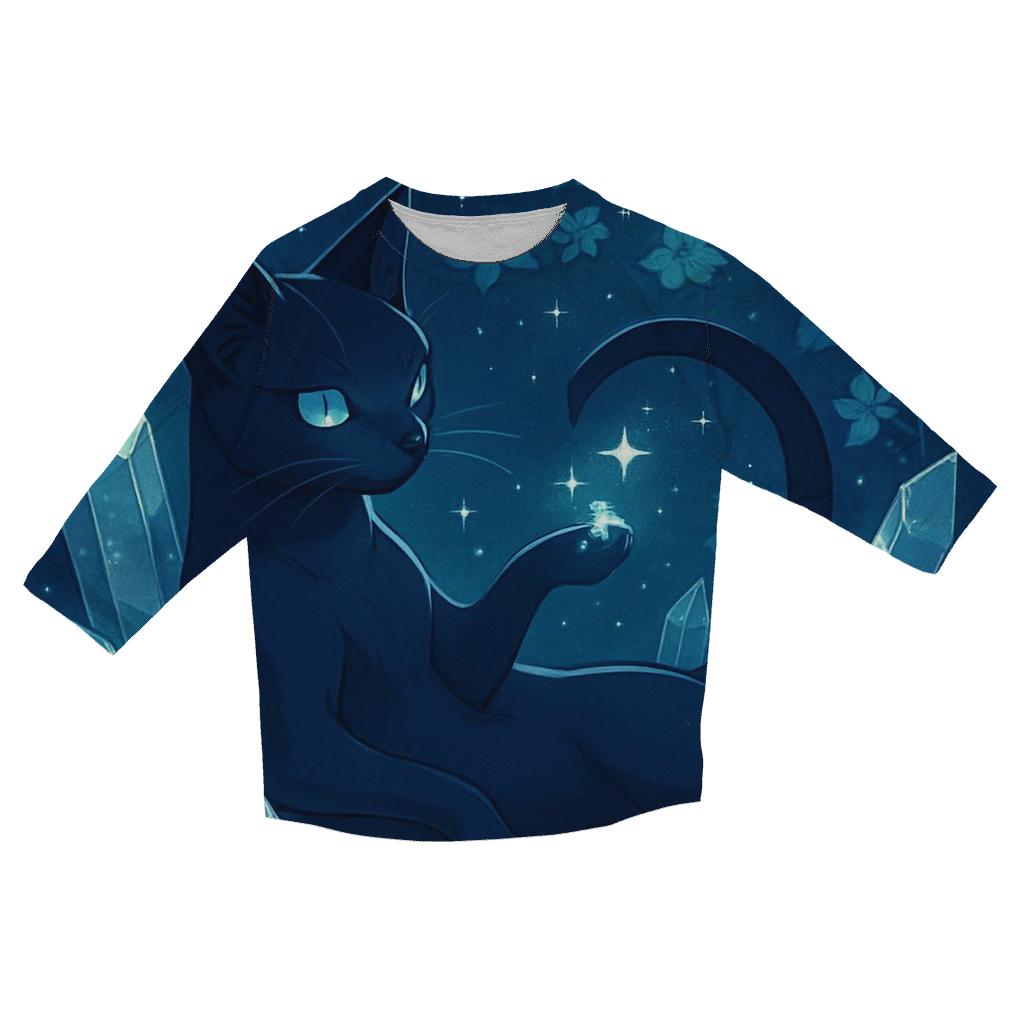 Crystal Garden Starglow Cat stylish quarter sleeve tops