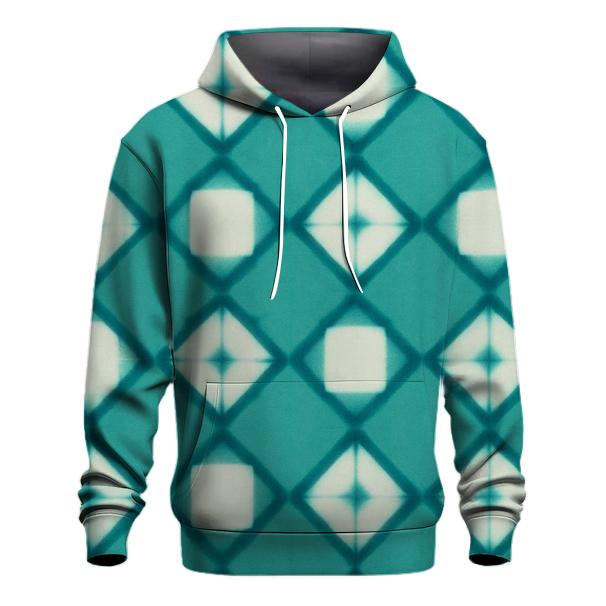Teal Itajime Prism Grid heavyweight hoodies