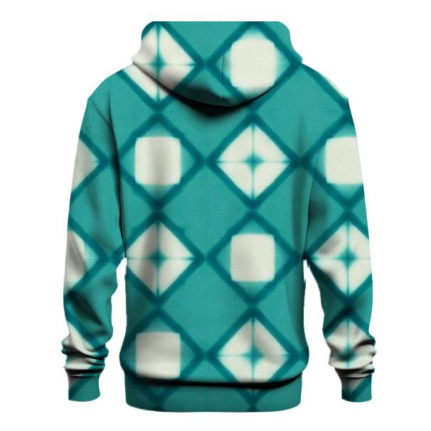 Teal Itajime Prism Grid heavyweight hoodies
