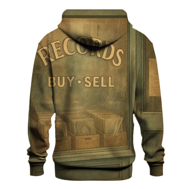 Old Vinyl Record Store Window Scene hoodies fashion