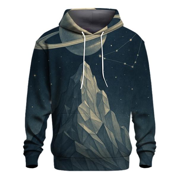 Capricorn Mountain Ringed Planet heavyweight hoodies