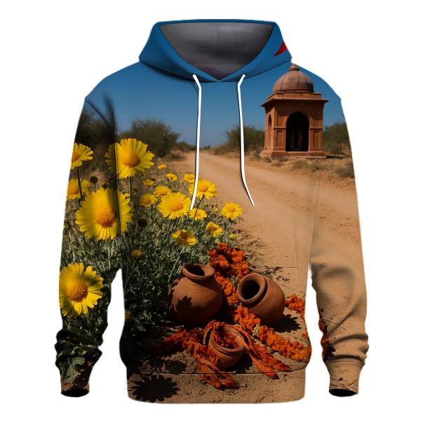 Desert Marigolds Along A Dusty Shrine Road designer hoodies
