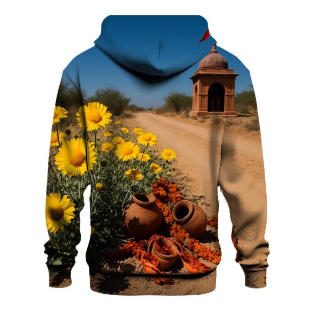 Desert Marigolds Along A Dusty Shrine Road designer hoodies